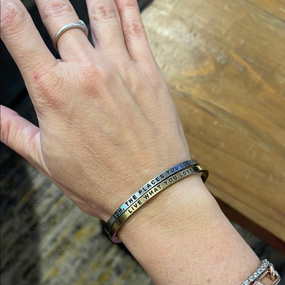 Inspirational Silver and Gold Bangles